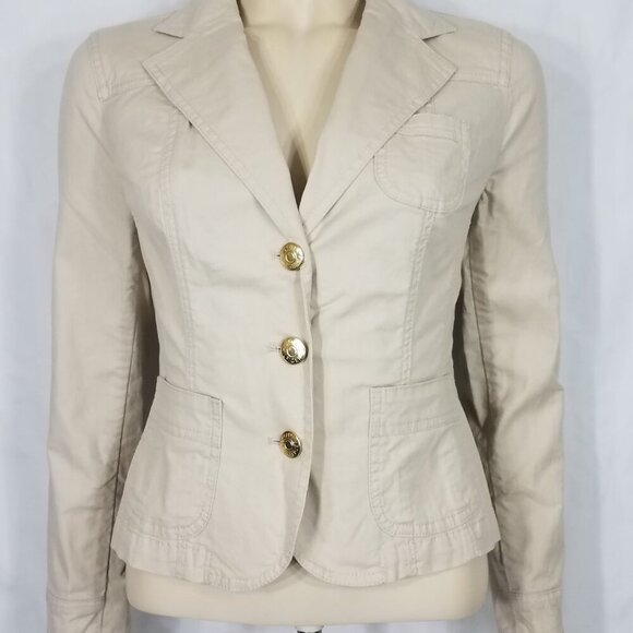 NWT Tommy Hilfiger beige Preppy Chick blazer style jacket ladies size 4 - Picture 1 of 8